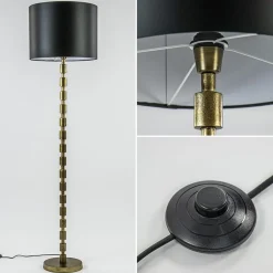 Antiek bronzen vloerlamp Malinda exclusief kap><noscript><img width=