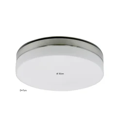 Badkamer plafonnière staal met wit glas>Straluma Flash Sale
