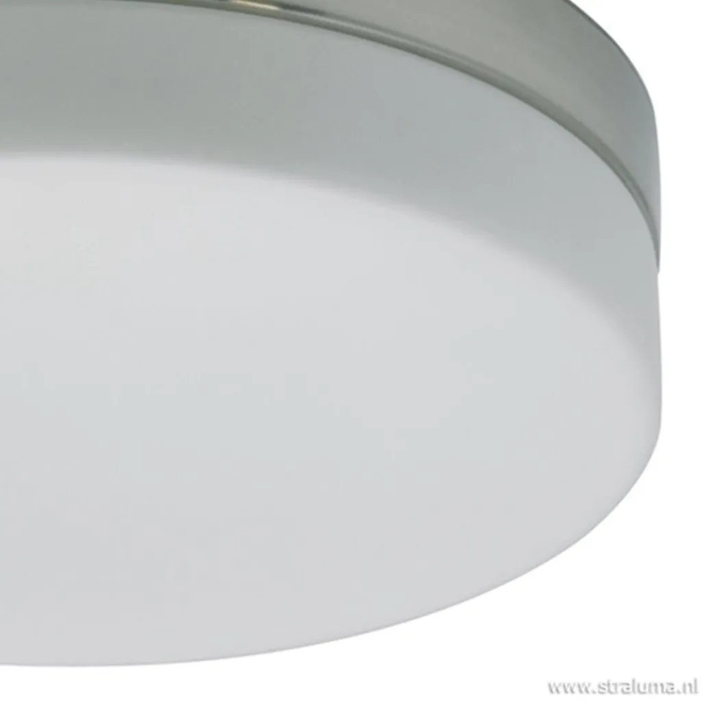Badkamer plafonnière staal met wit glas>Straluma Flash Sale