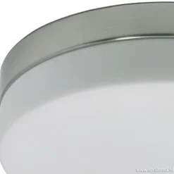 Badkamer plafonnière staal met wit glas><noscript><img width=