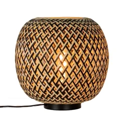 Bamboe tafellamp naturel met zwart>Straluma Best