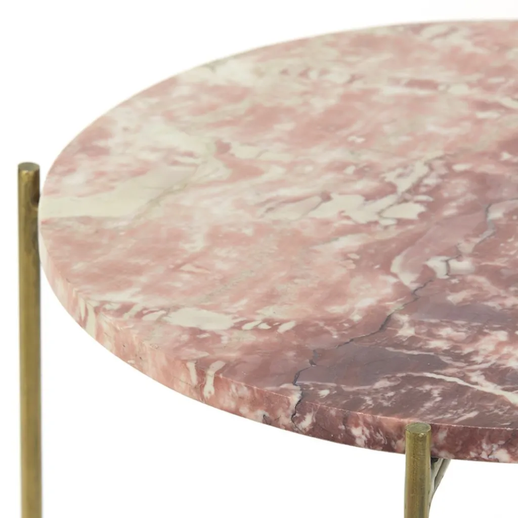 Bijzettafel Delon set van 2 marrmer roze/goud>Straluma Hot