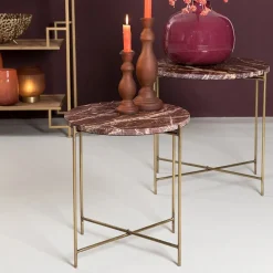 Bijzettafel Delon set van 2 marrmer roze/goud><noscript><img width=