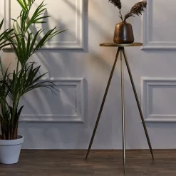 Bijzettafel Envira antiek goud Ø35x98,5 cm><noscript><img width=