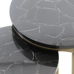 Bijzettafel Sobrina set van 2 zwart/antiek brons><noscript><img width=