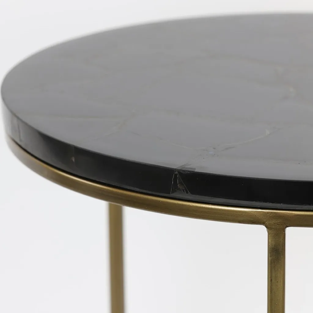 Bijzettafel Sobrina set van 2 zwart/antiek brons>Straluma New