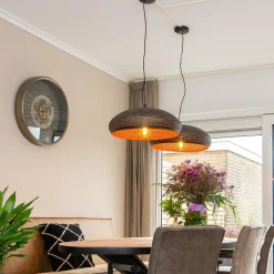 Brons-bruine hanglamp met gaatjes><noscript><img width=