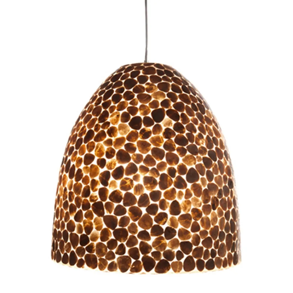 Bruin gouden hanglamp met capiz schelpen>Straluma Clearance