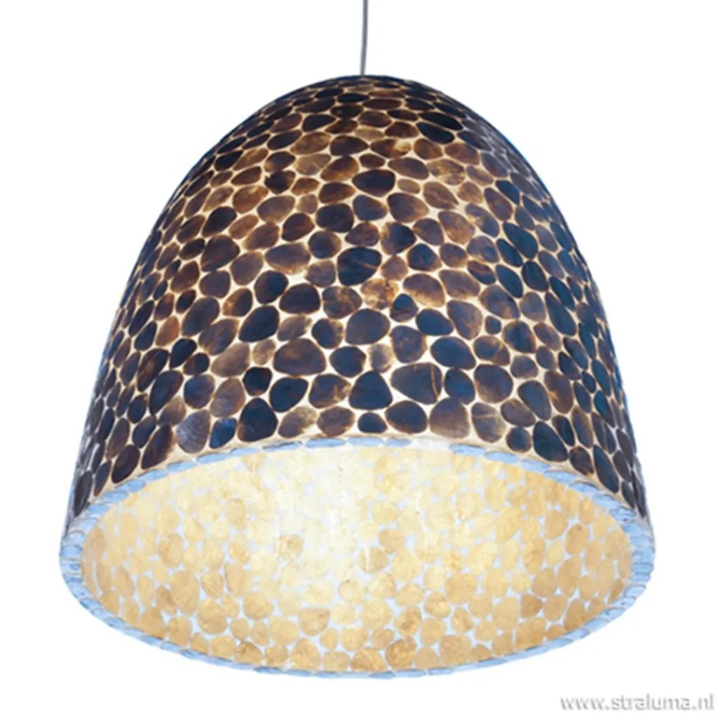 Bruin gouden hanglamp met capiz schelpen>Straluma Clearance