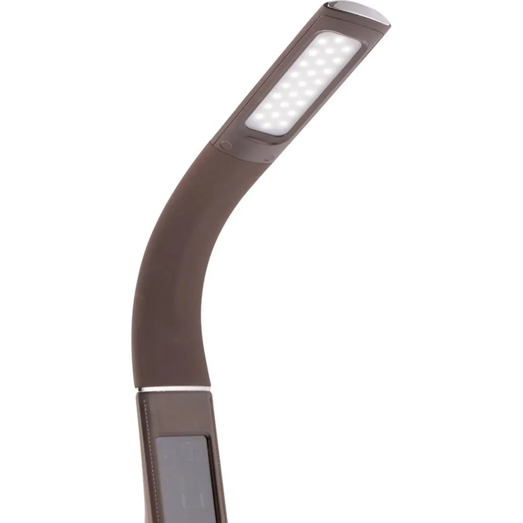 Bruine bureaulamp LED met klok en alarmfunctie>Straluma Cheap