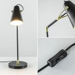 Bureaulamp Barre zwart/matgoud><noscript><img width=