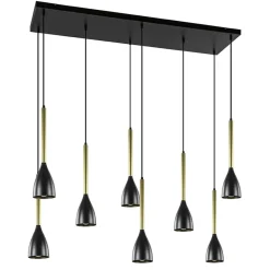 Chique 8-lichts hanglamp zwart met goud>Straluma Cheap