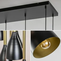 Chique 8-lichts hanglamp zwart met goud><noscript><img width=