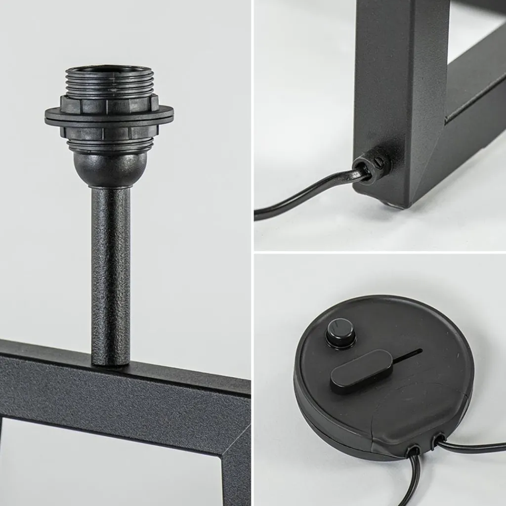 Design vloerlamp mat zwart frame exclusief kap>Straluma Clearance