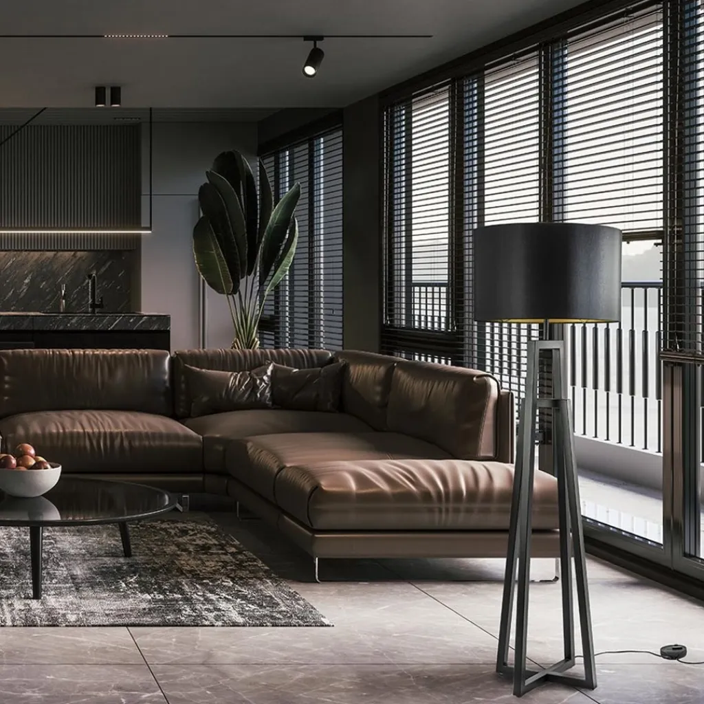 Design vloerlamp mat zwart frame exclusief kap>Straluma Clearance