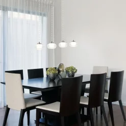 Dimbare LED hanglamp chroom met helder glas><noscript><img width=
