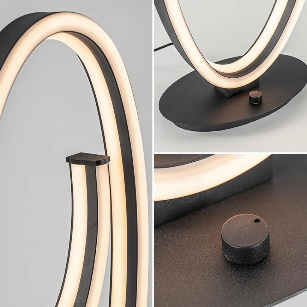 Dimbare LED tafellamp mat zwart ovaal>Straluma Store