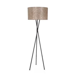 Driepoot schelpen vloerlamp zwart met bruin en goud>Straluma New