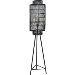 Driepoot vloerlamp Gruaro zwart met brons>Straluma Discount