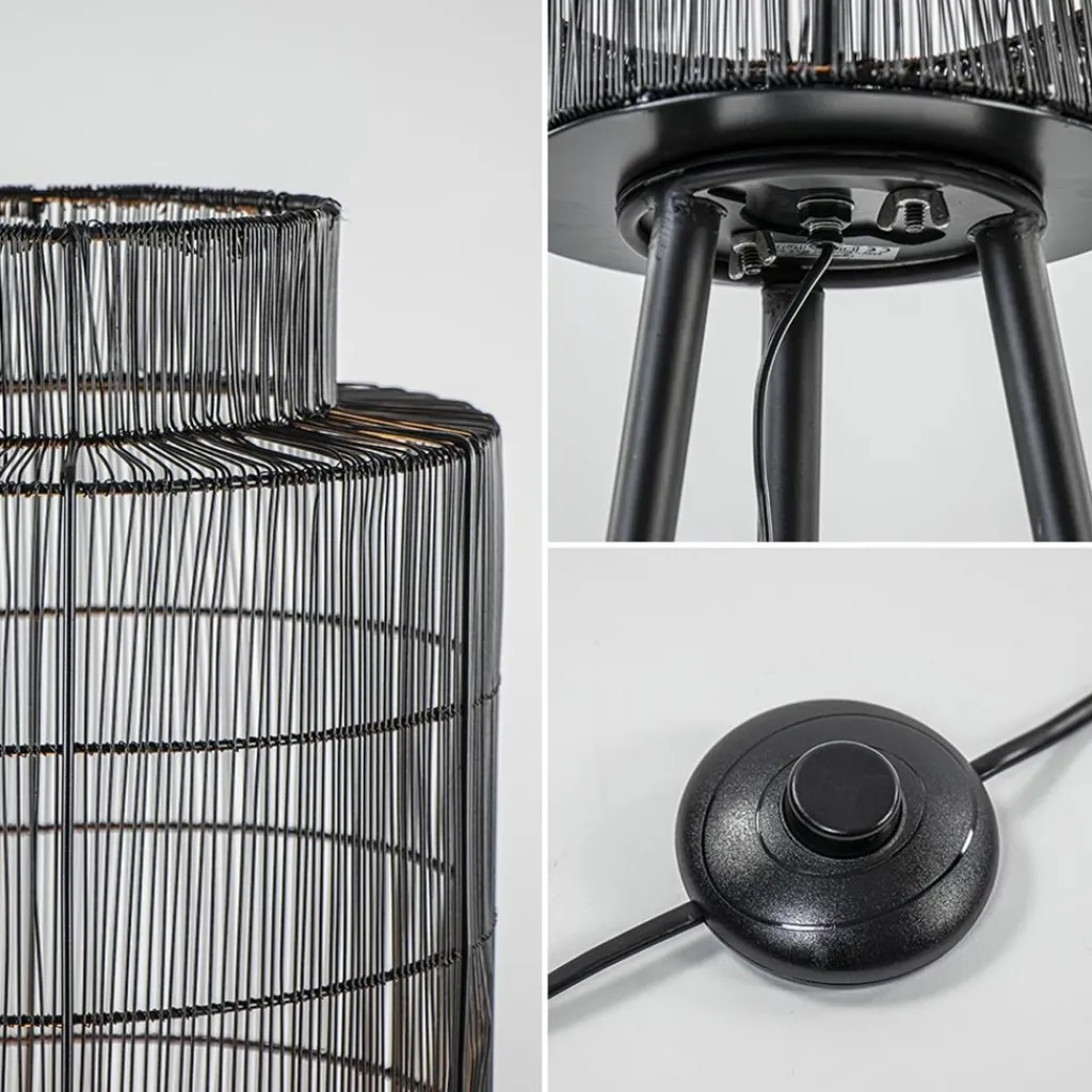 Driepoot vloerlamp Gruaro zwart met brons>Straluma Discount