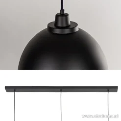 Eettafel hanglamp Kylie 3- lichts zwart-goud><noscript><img width=