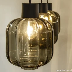 Glazen eettafelhanglamp zwart luxury><noscript><img width=