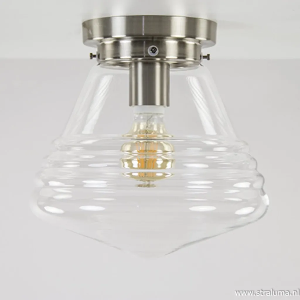 Glazen plafondlamp helder Art Deco>Straluma Sale