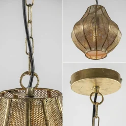 Gouden Oosterse hanglamp Micha met ketting Light & Living><noscript><img width=