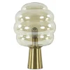 Gouden tafellamp Misty met amber glazen kap L&L>Straluma Discount