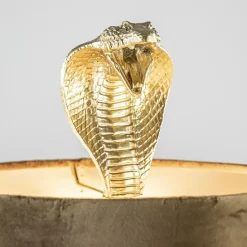 Gouden tafellamp Snake met velours kap><noscript><img width=