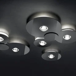 Grote design LED plafondlamp Bugia Mega glossy zwart><noscript><img width=