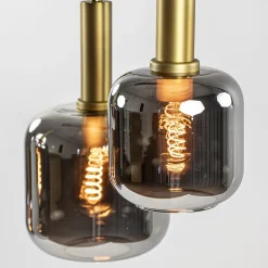 Grote hanglamp Lekar 5-lichts antiek brons met smoke glas><noscript><img width=