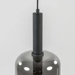 Grote hanglamp Lekar zwart met smoke glas><noscript><img width=