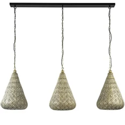 Grote hanglamp 3-lichts mat goud met zwarte balk>Straluma Cheap