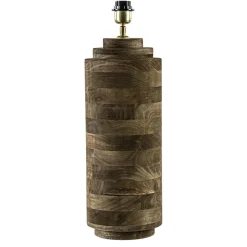 Grote landelijke lampvoet Pasco donker hout excl. kap>Straluma Best