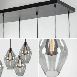 Grote 8-lichts multipendel hanglamp smoke glas ruit><noscript><img width=