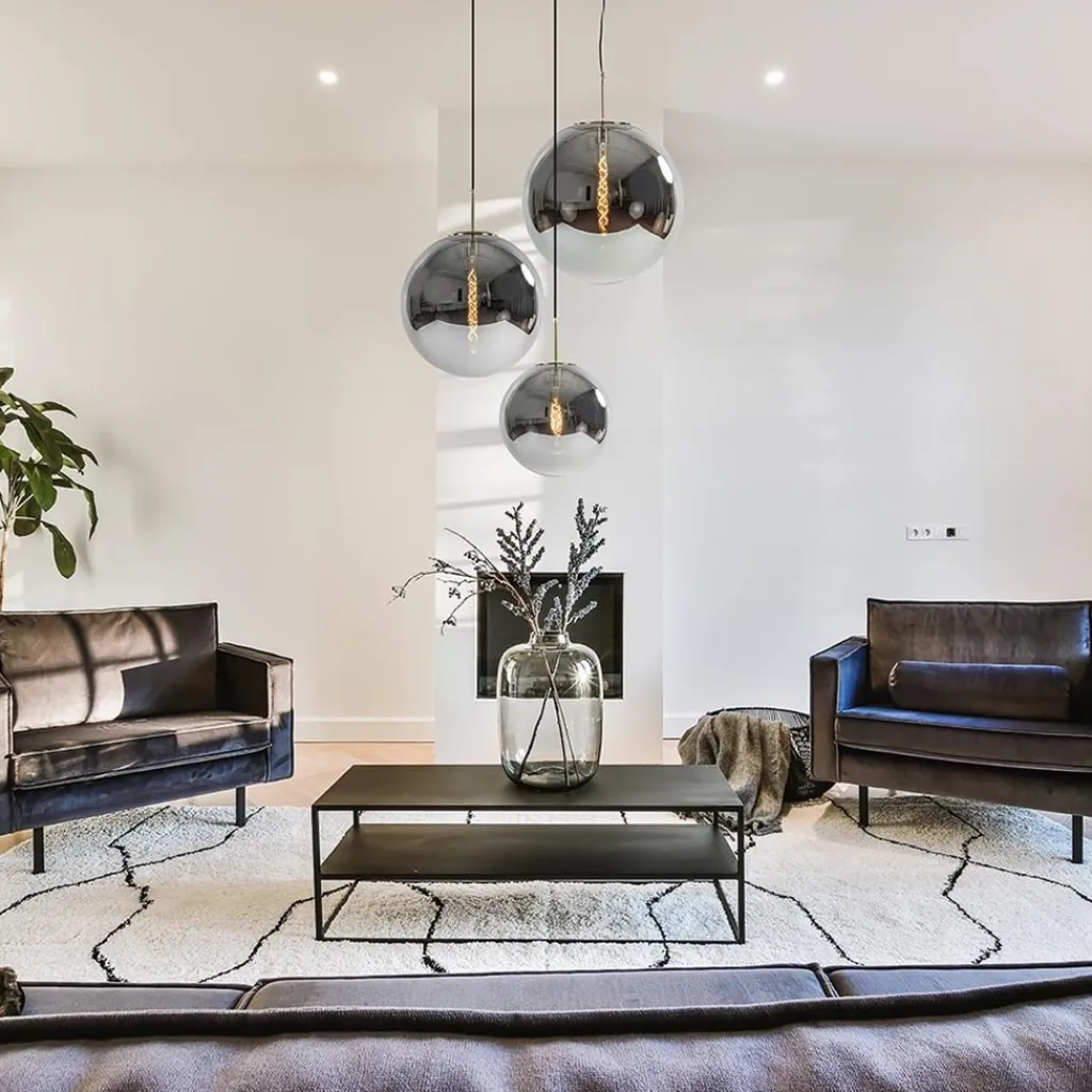 Grote luxe hanglamp brons + smoke glas Medina>Straluma Discount
