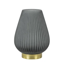 Grote tafellamp Tajera op batterij mat grijs/goud L&L>Straluma Discount