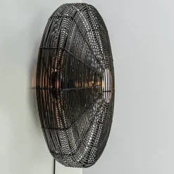 Grote wandlamp Mataka donker bruin rotan inclusief snoer>Straluma Online