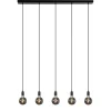 Hanglamp balk 110cm + 5x pendel zwart>Straluma Store