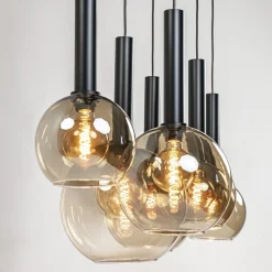 Hanglamp Bella Smoke 6L multipendel zwart/glas mix><noscript><img width=