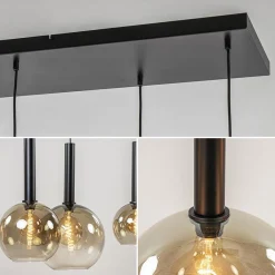 Hanglamp Bella Smoke 6L multipendel zwart/glas mix><noscript><img width=