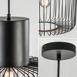 Hanglamp draad cilinder zwart met klos><noscript><img width=