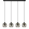 Hanglamp 4-lichts balk zwart + smoke glas 25cm>Straluma Hot