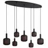 Hanglamp 7-lichts ovaal met mat zwart glas>Straluma Fashion