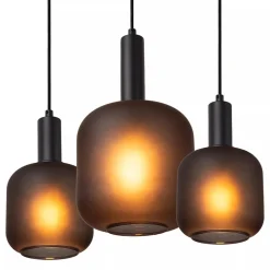 Hanglamp 7-lichts ovaal met mat zwart glas><noscript><img width=