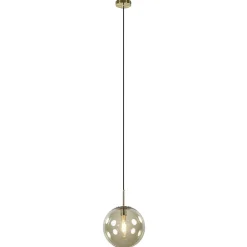 Hanglamp Medina satin gold/amber glas 30cm>Straluma Cheap