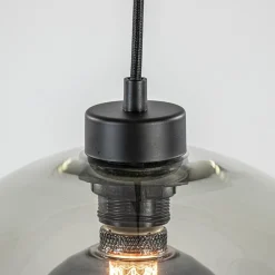 Hanglamp multipendel 11-L zwart smoke glas 20+25cm><noscript><img width=