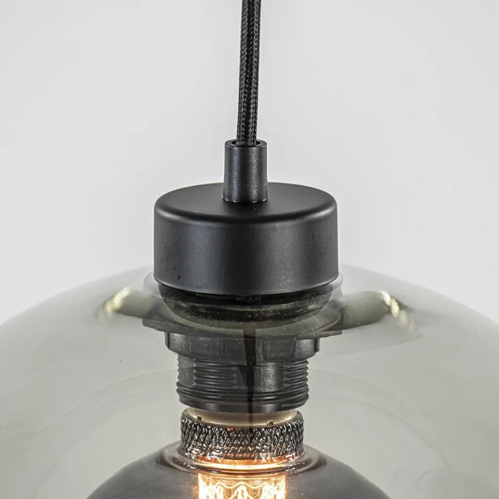 Hanglamp multipendel 11-L zwart smoke glas 20+25cm>Straluma Cheap
