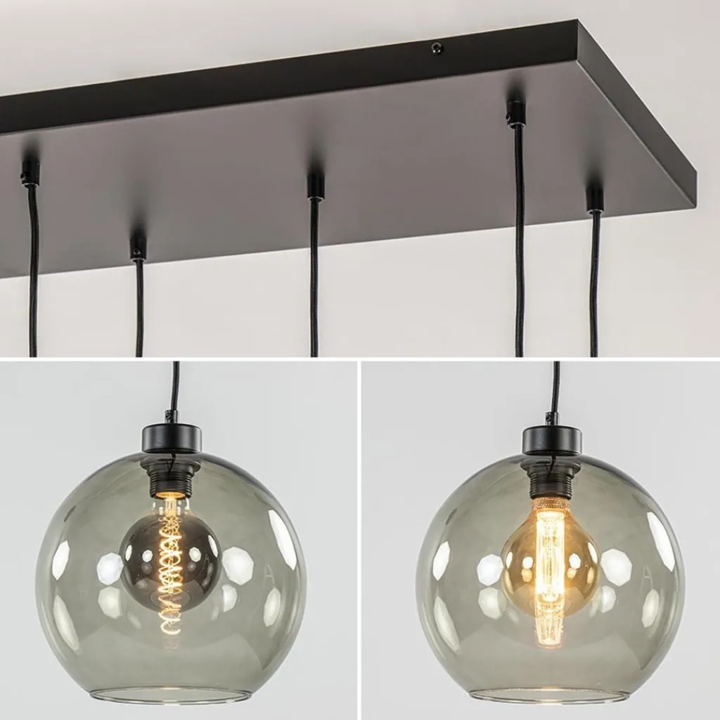 Hanglamp multipendel 11-L zwart smoke glas 20+25cm>Straluma Cheap